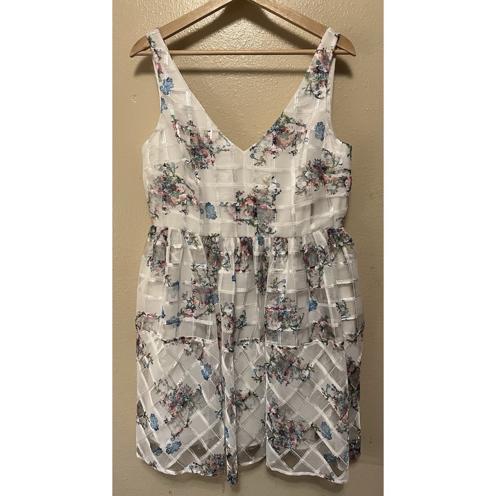 NWT Maeve Ivory Floral Peony Garden Fit and Flare Sleeveless Dress Sz 12P Petite